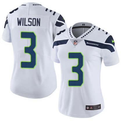 Nike Seattle Seahawks #3 Russell Wilson White Women's Stitched NFL Vapor Untouchable Limited Jersey
