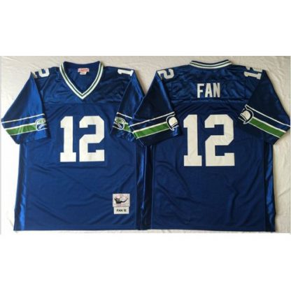 Mitchell And Ness Seattle Seahawks #12 Fan Blue Throwback Stitched NFL Jersey