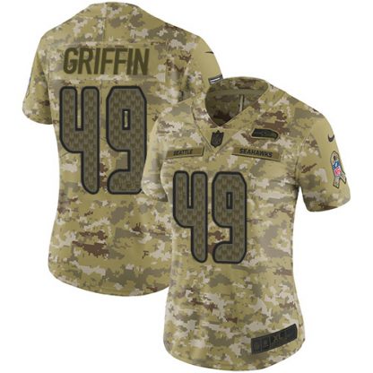 Nike Seattle Seahawks #49 Shaquem Griffin Camo Women's Stitched NFL Limited 2018 Salute to Service Jersey