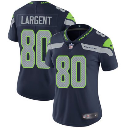 Nike Seattle Seahawks #80 Steve Largent Steel Blue Team Color Women's Stitched NFL Vapor Untouchable Limited Jersey