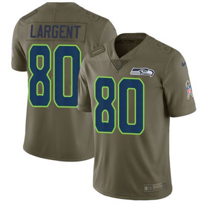 Nike Seattle Seahawks #80 Steve Largent Olive Youth Stitched NFL Limited 2017 Salute to Service Jersey