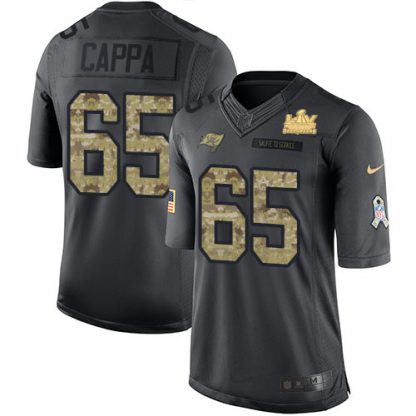 Nike Tampa Bay Buccaneers #65 Alex Cappa Black Youth Super Bowl LV Champions Patch Stitched NFL Limited 2016 Salute to Service Jersey