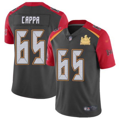 Nike Tampa Bay Buccaneers #65 Alex Cappa Gray Youth Super Bowl LV Champions Patch Stitched NFL Limited Inverted Legend Jersey