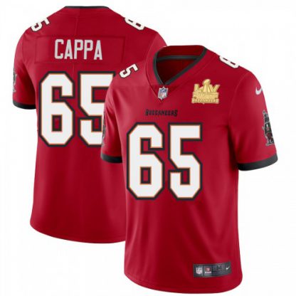 Tampa Bay Tampa Bay Buccaneers #65 Alex Cappa Men's Super Bowl LV Champions Patch Nike Red Vapor Limited Jersey