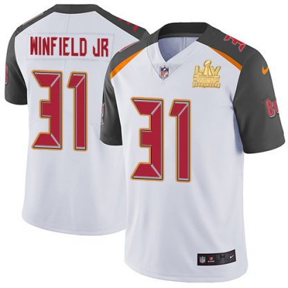 Nike Tampa Bay Buccaneers #31 Antoine Winfield Jr. White Youth Super Bowl LV Champions Patch Stitched NFL Vapor Untouchable Limited Jersey