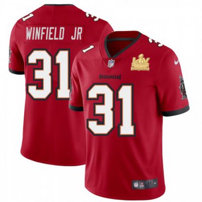 Tampa Bay Tampa Bay Buccaneers #31 Antoine Winfield Jr. Men's Super Bowl LV Champions Patch Nike Red Vapor Limited Jersey