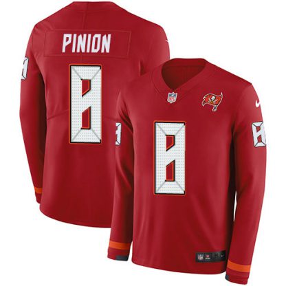 Nike Tampa Bay Buccaneers #8 Bradley Pinion Red Team Color Youth Stitched NFL Limited Therma Long Sleeve Jersey