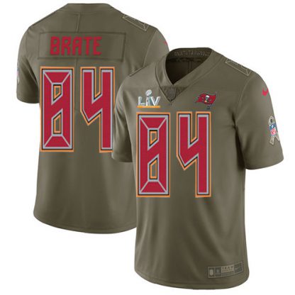 Nike Tampa Bay Buccaneers #84 Cameron Brate Olive Youth Super Bowl LV Bound Stitched NFL Limited 2017 Salute To Service Jersey