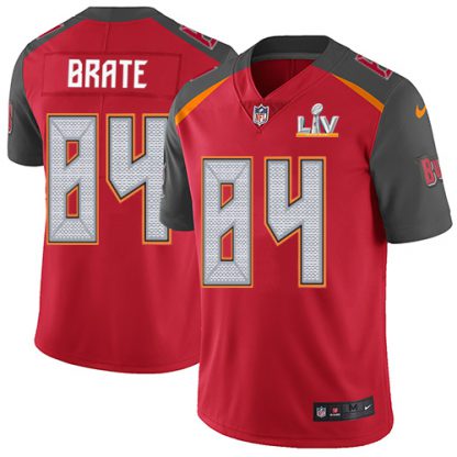 Nike Tampa Bay Buccaneers #84 Cameron Brate Red Team Color Men's Super Bowl LV Bound Stitched NFL Vapor Untouchable Limited Jersey