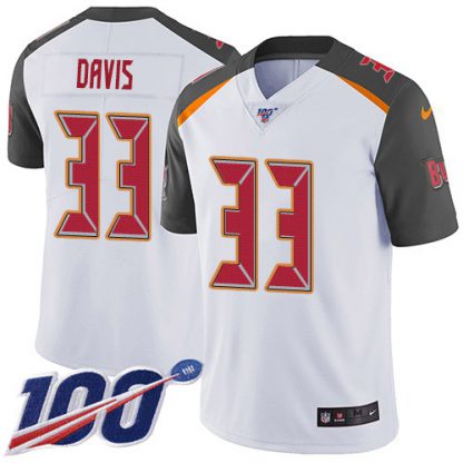 Nike Tampa Bay Buccaneers #33 Carlton Davis III White Men's Stitched NFL 100th Season Vapor Limited Jersey