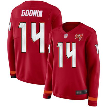 Nike Tampa Bay Buccaneers #14 Chris Godwin Red Team Color Women's Stitched NFL Limited Therma Long Sleeve Jersey
