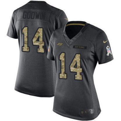 Nike Tampa Bay Buccaneers #14 Chris Godwin Black Women's Stitched NFL Limited 2016 Salute to Service Jersey