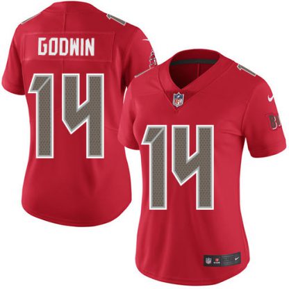 Nike Tampa Bay Buccaneers #14 Chris Godwin Red Women's Stitched NFL Limited Rush Jersey