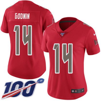 Nike Tampa Bay Buccaneers #14 Chris Godwin Red Women's Stitched NFL Limited Rush 100th Season Jersey