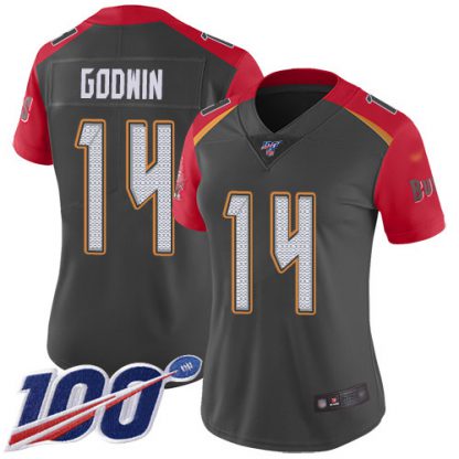 Nike Tampa Bay Buccaneers #14 Chris Godwin Gray Women's Stitched NFL Limited Inverted Legend 100th Season Jersey