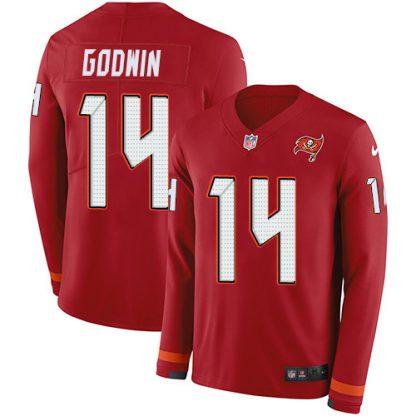 Nike Tampa Bay Buccaneers #14 Chris Godwin Red Team Color Youth Stitched NFL Limited Therma Long Sleeve Jersey