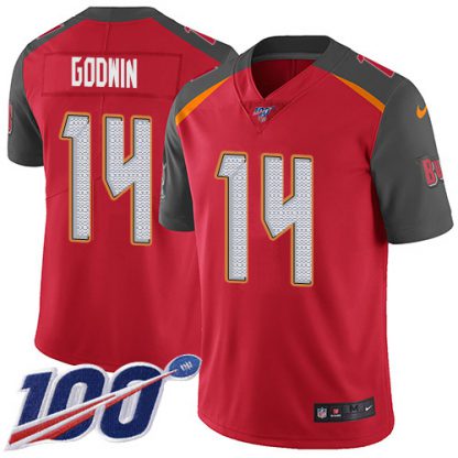 Nike Tampa Bay Buccaneers #14 Chris Godwin Red Team Color Youth Stitched NFL 100th Season Vapor Untouchable Limited Jersey