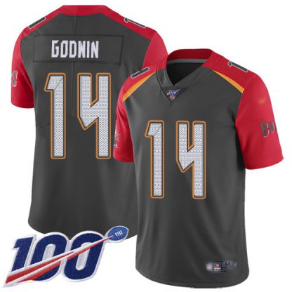Nike Tampa Bay Buccaneers #14 Chris Godwin Gray Youth Stitched NFL Limited Inverted Legend 100th Season Jersey