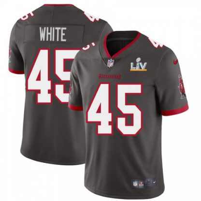 Tampa Bay Tampa Bay Buccaneers #45 Devin White Youth Super Bowl LV Bound Nike Pewter Alternate Vapor Limited Jersey