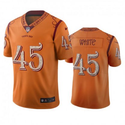 Tampa Bay Tampa Bay Buccaneers #45 Devin White Orange Vapor Limited City Edition Jersey