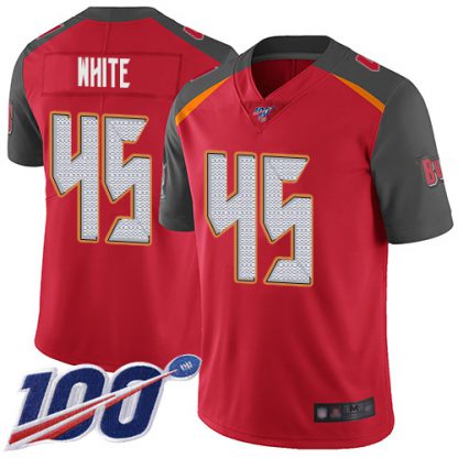 Nike Tampa Bay Buccaneers #45 Devin White Red Team Color Men's Stitched NFL 100th Season Vapor Limited Jersey
