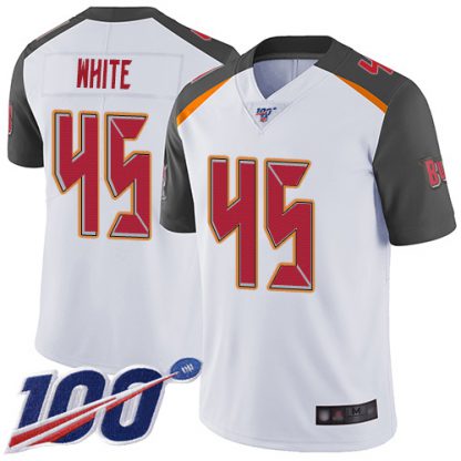 Nike Tampa Bay Buccaneers #45 Devin White White Men's Stitched NFL 100th Season Vapor Limited Jersey
