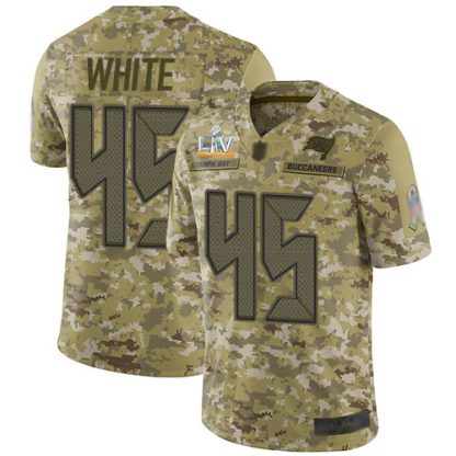 Nike Tampa Bay Buccaneers #45 Devin White Camo Men's Super Bowl LV Bound Stitched NFL Limited 2018 Salute To Service Jersey