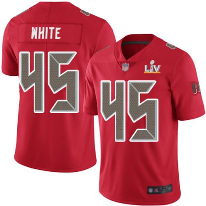 Nike Tampa Bay Buccaneers #45 Devin White Red Men's Super Bowl LV Bound Stitched NFL Limited Rush Jersey