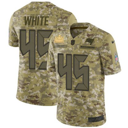 Nike Tampa Bay Buccaneers #45 Devin White Camo Men's Super Bowl LV Champions Patch Stitched NFL Limited 2018 Salute To Service Jersey
