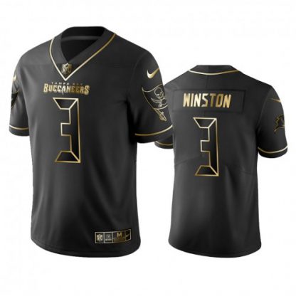 Tampa Bay Buccaneers #3 Jameis Winston Men's Stitched NFL Vapor Untouchable Limited Black Golden Jersey