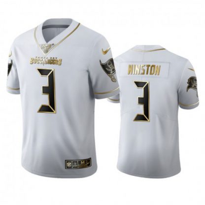 Tampa Bay Tampa Bay Buccaneers #3 Jameis Winston Men's Nike White Golden Edition Vapor Limited NFL 100 Jersey