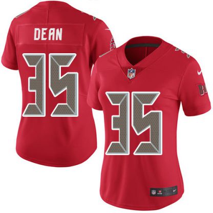 Nike Tampa Bay Buccaneers #35 Jamel Dean Red Women's Stitched NFL Limited Rush Jersey