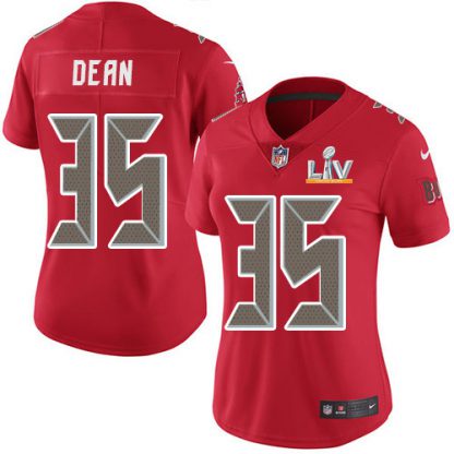 Nike Tampa Bay Buccaneers #35 Jamel Dean Red Women's Super Bowl LV Bound Stitched NFL Limited Rush Jersey
