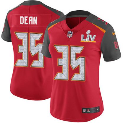 Nike Tampa Bay Buccaneers #35 Jamel Dean Red Team Color Women's Super Bowl LV Bound Stitched NFL Vapor Untouchable Limited Jersey