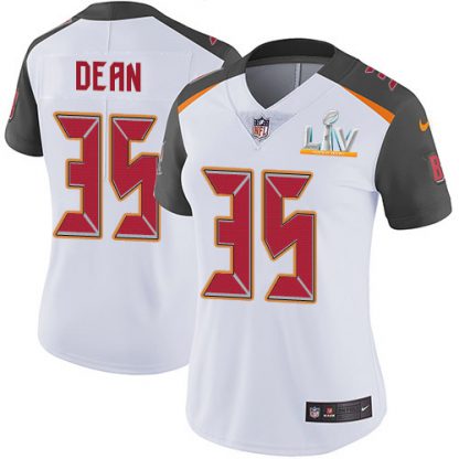 Nike Tampa Bay Buccaneers #35 Jamel Dean White Women's Super Bowl LV Bound Stitched NFL Vapor Untouchable Limited Jersey