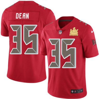 Nike Tampa Bay Buccaneers #35 Jamel Dean Red Youth Super Bowl LV Champions Stitched NFL Limited Rush Jersey