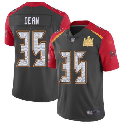 Nike Tampa Bay Buccaneers #35 Jamel Dean Gray Youth Super Bowl LV Champions Patch Stitched NFL Limited Inverted Legend Jersey