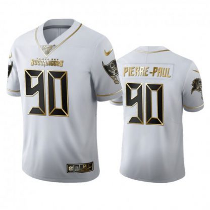 Tampa Bay Tampa Bay Buccaneers #90 Jason Pierre-Paul Men's Nike White Golden Edition Vapor Limited NFL 100 Jersey