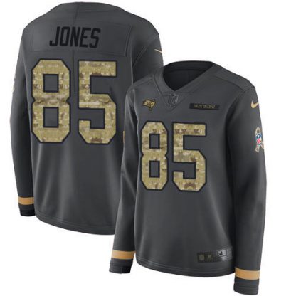 Nike Tampa Bay Buccaneers #85 Julio Jones Anthracite Salute to Service Women's Stitched NFL Limited Therma Long Sleeve Jersey