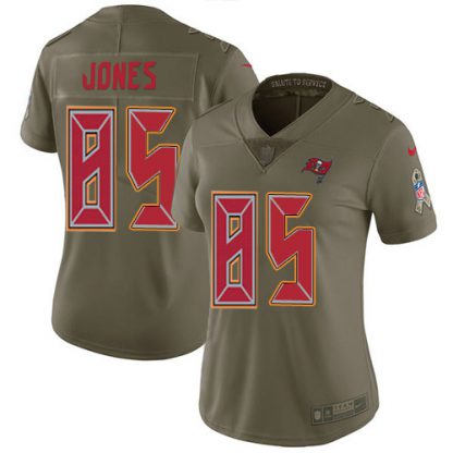 Nike Tampa Bay Buccaneers #85 Julio Jones Olive Women's Stitched NFL Limited 2017 Salute To Service Jersey