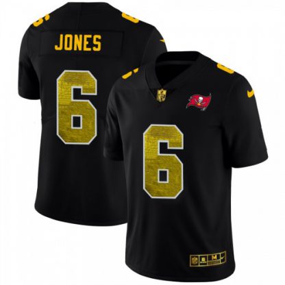 Tampa Bay Tampa Bay Buccaneers #6 Julio Jones Men's Black Nike Golden Sequin Vapor Limited NFL Jersey
