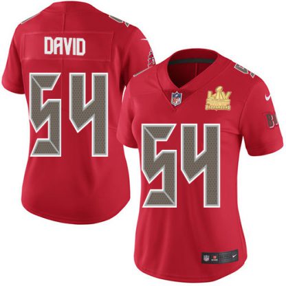 Nike Tampa Bay Buccaneers #54 Lavonte David Red Women's Super Bowl LV Champions Patch Stitched NFL Limited Rush Jersey