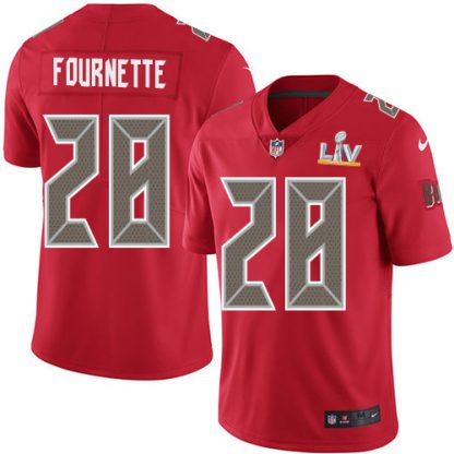 Tampa Bay Tampa Bay Buccaneers #28 Leonard Fournette Red Youth Super Bowl LV Bound Stitched NFL Limited Rush Jersey
