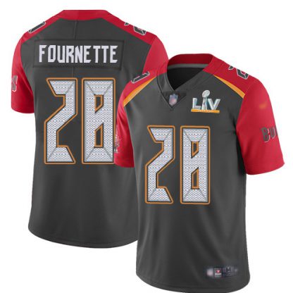 Tampa Bay Tampa Bay Buccaneers #28 Leonard Fournette Gray Youth Super Bowl LV Bound Stitched NFL Limited Inverted Legend Jersey