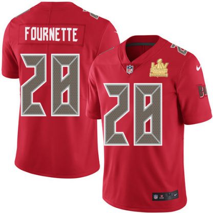 Tampa Bay Tampa Bay Buccaneers #28 Leonard Fournette Red Youth Super Bowl LV Champions Stitched NFL Limited Rush Jersey