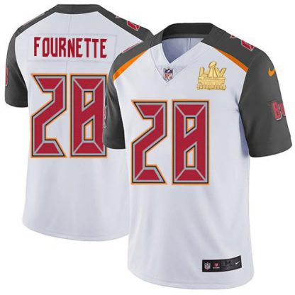 Tampa Bay Tampa Bay Buccaneers #28 Leonard Fournette White Youth Super Bowl LV Champions Patch Stitched NFL Vapor Untouchable Limited Jersey