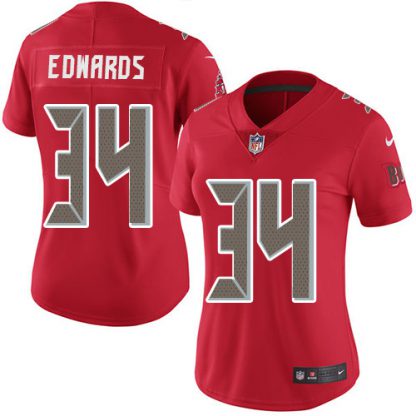 Nike Tampa Bay Buccaneers #34 Mike Edwards Red Women's Stitched NFL Limited Rush Jersey