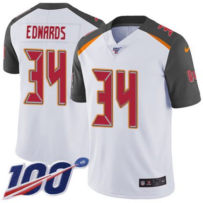 Nike Tampa Bay Buccaneers #34 Mike Edwards White Men's Stitched NFL 100th Season Vapor Untouchable Limited Jersey