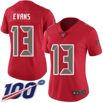 Nike Tampa Bay Buccaneers #13 Mike Evans Red Women's Stitched NFL Limited Rush 100th Season Jersey