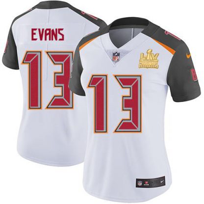 Nike Tampa Bay Buccaneers #13 Mike Evans White Women's Super Bowl LV Champions Patch Stitched NFL Vapor Untouchable Limited Jersey